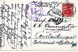 57296 - Deutsches Reich - 1916 - 10Pfg Germania EF A FpAnsKte K.D.FELDPOSTEXPED DER 89.INF.DIV -> GALATA (Tuerkei) - Covers & Documents