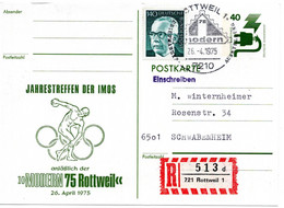 57306 - Bund - 1975 - 40Pfg Unfall GAKte M Zudruck & ZusFrank Als R-Kte SoStpl ROTTWEIL - MODERN ... -> Schwabenheim - Autres & Non Classés