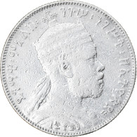 Monnaie, Éthiopie, Menelik II, 1/2 Birr, 1897, Paris, TB, Argent, KM:4 - Ethiopië