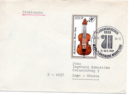 57316 - DDR - 1984 - 20Pfg Geige EF A DrucksBf SoStpl MARKNEUKIRCHEN - VOGTLAENDISCHE MUSIKTAGE -> Westdeutschland - Musique