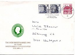 57341 - Bund - 1983 - 60Pfg B&S PGAUmschl "Tag Der Briefmarke 1981" M ZusFr HANNOVER - ... -> Stuttgart - Tag Der Briefmarke