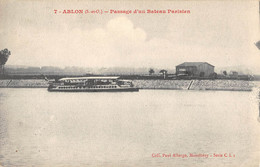 CPA 94 ABLON / PASSAGE D'UN BATEAU PARISIEN / Cliché Rare - Ablon Sur Seine