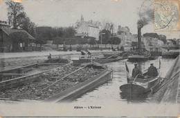 CPA 94 ABLON / L'ECLUSE / PENICHE / BATEAU / Cpa émail - Ablon Sur Seine