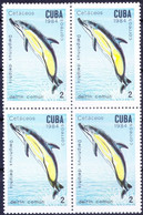 Cuba 1984 MNH Blk, Short-beaked Common Dolphin, Sea (Marine) Mammals, Sea Life - Dauphins