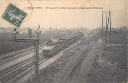 CPA 94 VITRY PORT / PERSPECTIVE SUR LES VOIES DE LA COMPAGNIE D'ORLEANS / TRAIN / LOCOMOTIVE - Vitry Sur Seine