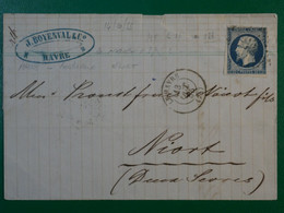 BP12 FRANCE BELLE  LETTRE  1856 LE HAVRE A NIORT     +N°14 + AFFR. INTERESSANT++ - 1853-1860 Napoleon III