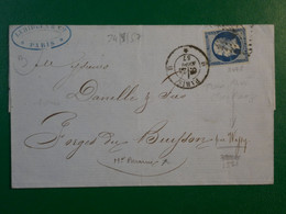 BP12 FRANCE BELLE  LETTRE  1857 NIORT A ANGERS    +N°14 + AFFR. INTERESSANT++ - 1853-1860 Napoleon III