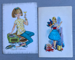 Delcampe - Sainte Catherine = 4 Cartes  ( 2 Avec Enveloppe, Sous Cellophane D'origine) N'ont Jamais Circulé, Aucune Correspondance- - St. Catherine