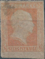 Germany-Deutschland,Prussia1859 King Friedrich Wilhelm IV-Hatched Background.½/6Sgr/Pfg Reddish Orange,Value:175,00,MINT - Mint