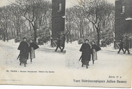 CPA PARIS 75  Vues Stéréoscopiques : Buttes Chaumont Chalet Du Garde 1914 - Stereoscopische Kaarten