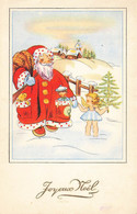 Santa Claus , Père Noël * CPA Illustrateur * Joyeux NOEL Joyeuse St Nicolas * Enfant Ange Angelot Jeux Jouets - Santa Claus