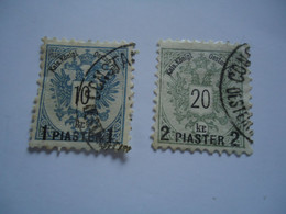 AUSTRIA EMPIRE USED STAMPS  2 LEVANT  Overprint  WITH POSTMARK  CONSTANTINOPLE - Sonstige & Ohne Zuordnung