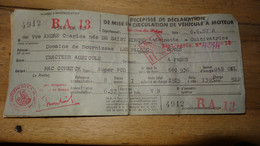 Recepisse Declaration Mise Circulation Tracteur MAC CORMICK - 1957 ............ Class-bleu - Trattori