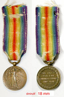 Médaille-BE-203-di_Médaille Commémorative 1914-1918_forces Interalliées_WW1_diminutif 18mm_21-25-1 - Belgien