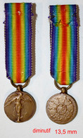 Médaille-BE-203-di_Médaille Commémorative 1914-1918_forces Interalliées_WW1_diminutif 13,5 Mm_21-32 - Belgio