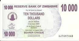 ZIMBABWE 10000 DOLLARS 2006 UNC P 46 B - Zimbabwe