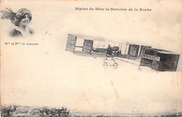 TRANSPORT - AVIATEUR - Biplan De Madame La Baronne De La Roche - Carte Postale Ancienne - Airmen, Fliers