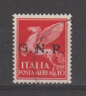 R.S.I.:  1944  P.A. ALLEGORIA  G.N.R. -  £. 10  CARMINIO  US.  -  ANNULLO  NON  GARANTITO -  SASS. 124 - Posta Aerea