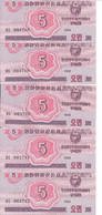 COREE DU NORD 5 CHON 1988 UNC P 32 ( 5 Billets ) - Korea, Noord