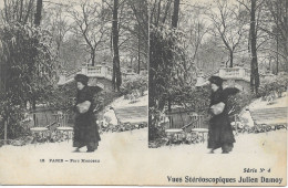 CPA PARIS 75  Vues Stéréoscopiques : Parc Monceau - Stereoscope Cards