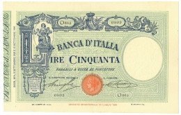50 LIRE BARBETTI GRANDE L MATRICE LATERALE TESTINA FASCIO 08/09/1926 SPL+ - Regno D'Italia – Other