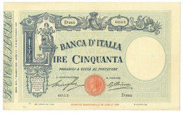 50 LIRE BARBETTI GRANDE L MATRICE LATERALE TESTINA FASCIO 07/05/1929 BB+ - Regno D'Italia – Other