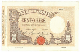 100 LIRE BARBETTI GRANDE B MATRICE LATERALE TESTINA DECRETO 09/09/1920 SPL- - Sonstige