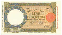 50 LIRE CAPRANESI LUPA CAPITOLINA M. STRETTO FASCIO L'AQUILA 17/05/1943 FDS-/FDS - Sonstige