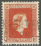 New Zealand. 1954 QEII Official. 1d Used. SG O159 - Service