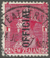 New Zealand. 1927-33 KGV. Official. 1d Used. P 14 SG O111 - Service