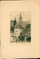 Strasbourg 67 Bas Rhin Belle Eau Forte Pinet Pont Du Corbeau Cathédrale Canal De L'Ill Fantaisie - Zonder Classificatie