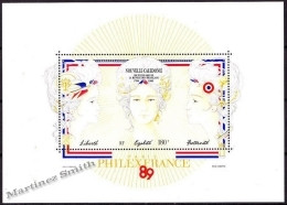 New Caledonia - Nouvelle Calédonie 1989 Yvert BF-9 Bicentenary French Revolution - MNH - Miniature Sheet - Blocks & Kleinbögen