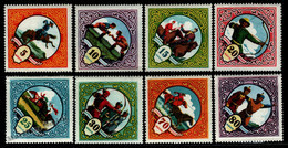 Mongolia - Mongolie 1959 Michel 149-56, Traditional Mongolian Sports, Horses, Archery... - MNH - Mongolie