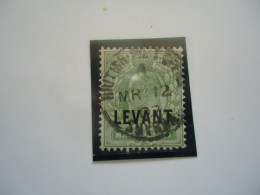 GREAT BRITAIN  USED   LEVANT  TURKEY  WITH POSTMARK SMYRNA SNYRNE 1907 - British Levant