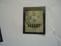 GREAT BRITAIN  USED   LEVANT  TURKEY  WITH POSTMARK SMYRNA SNYRNE 1909 - Levante Británica