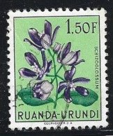 RUANDA-URUNDI. (Y&T) 1953 - N°187.  * Les Fleurs Multicolores. *  1,50F     Obli: - Usados