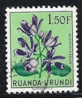 RUANDA-URUNDI. (Y&T) 1953 - N°187.  * Les Fleurs Multicolores. *  1,50F     Obli: - Gebraucht