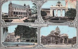 BRUXELLES - Encarts De Quatre Monuments De La Ville - Carte Postale Ancienne - Monumentos, Edificios