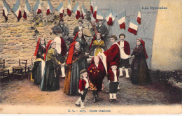 Danse - Les Pyrénées - Dans Ossaloise - Drapeau - Colorisé - Costume Traditionnel  - Carte Postale Ancienne - Dans