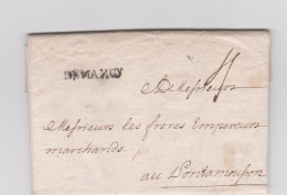 Meurthe Et Moselle Marque Postale De Nancy (25x4) 9 Janvier 1719 Pour Pont à Mousson Taxe Manuscrite 4 Lorraine - 1701-1800: Précurseurs XVIII