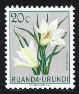 RUANDA-URUNDI. (Y&T) 1953 - N°179.  * Les Fleurs Multicolores. *  20c     Neuf - Oblitérés