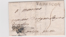 Bouches Du Rhône Marque Postale Noire TARASCON (42x4,5cm) Texte De Arles 13 1 1750 Taxe Manuscrite 5 - 1701-1800: Vorläufer XVIII