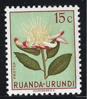 RUANDA-URUNDI. (Y&T) 1953 - N°178.  * Les Fleurs Multicolores. *  15c     Neuf - Gebruikt