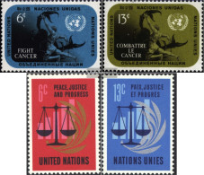UN - NEW York 224-225,229-230 (complete Issue) Unmounted Mint / Never Hinged 1970 Krebskongress, Justice - Unused Stamps