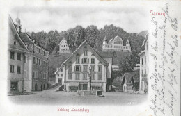 SARNEN ► Dorfplatz Mit Landenberg, Prägelitho Karte Anno 1905 - Sarnen