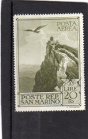 Saint-Marin ,année 1944 ,PA N°40*(charnière Très Discrète) - Luchtpost