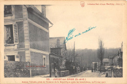 CPA 91 JUVISY SUR ORGE / AVENUE VOLTAIRE PRISE DE L'AVENUE REPUBLIQUE APRES LES INONDATIONS 19 FEVRIER 1910 - Juvisy-sur-Orge