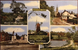 CPSM MULTIVUES GREETINGS FROM REDHILL (Multiview), Moulin à Vent, éd Frith And Co - Surrey