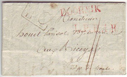 Complete Folded Letter Doornik L.P.B.1.R. Belgium 1819 - 1815-1830 (Holländische Periode)