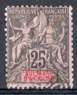 ANJOUAN Timbre-poste N°8 Oblitéré TB Cote 14€00 - Oblitérés